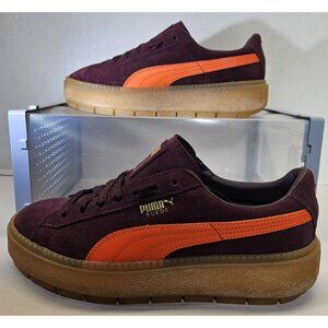 Puma  Women's Winetasteing Fame Suede Platform Trace Block Sneakers Size 9.5